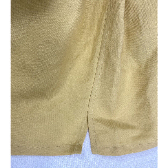 Vtg J Ferrar Shirt Mens Medium Butter Yellow Linen Blend Button Up Hong Kong NOS - Picture 9 of 9